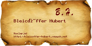 Bleicöffer Hubert névjegykártya